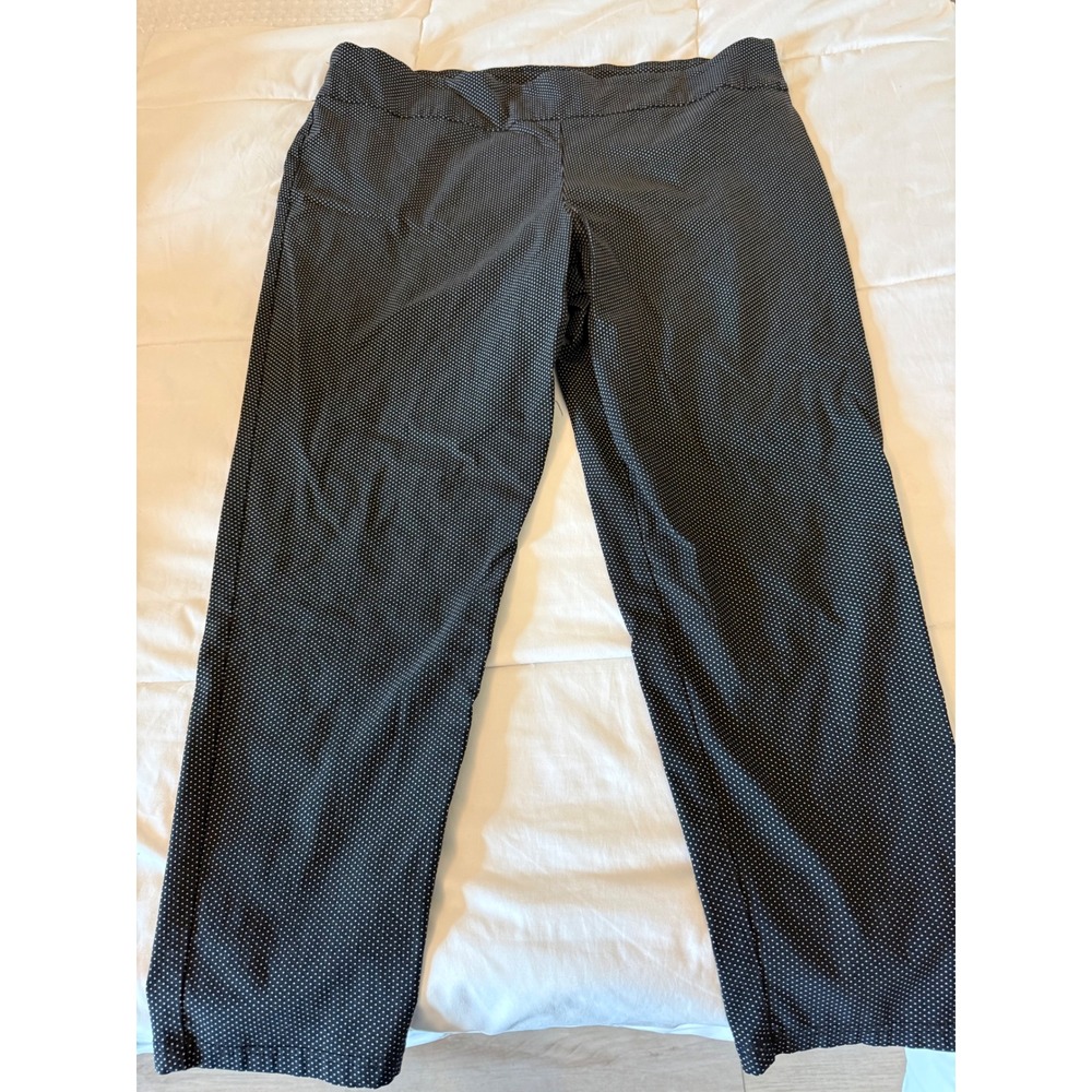 Just Be Women Black White Polka Dot Pull On Straight Leg Pants Plus Size 3X